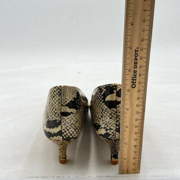 FSJ Women Sexy Pumps Leopard Snake Prints Shoes Kitten Low Heels Pointed Toe - Picture 3 of 7